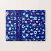 Personalisiertes blaues und weißes mit puzzle (Horizontal)