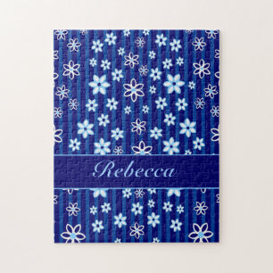 Personalisiertes blaues und weißes mit puzzle