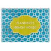 Personalisiertes blaues und weißes schneidebrett (Vorderseite)