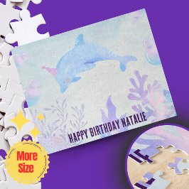 Personalisiertes Blaues Wasser - Meer und Delphine Puzzle