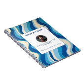 Personalisiertes Blaues Wellenmuster  Notizblock (Rechte Seite)