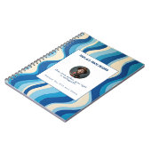 Personalisiertes Blaues Wellenmuster  Notizblock (Linke Seite)