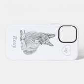 Personalisiertes Bleistift Deutscher Schäferhund i iPhone Hülle (Rückseite (Horizontal))