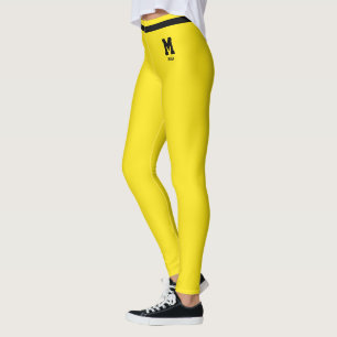 Personalisiertes blendendes Gelb Schwarz gestreift Leggings