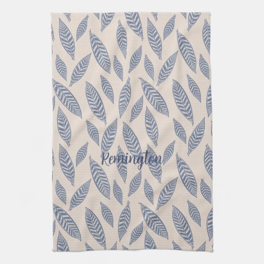 Personalisiertes Block Print Blätter Küche Handtuc Geschirrtuch (Vertikal)