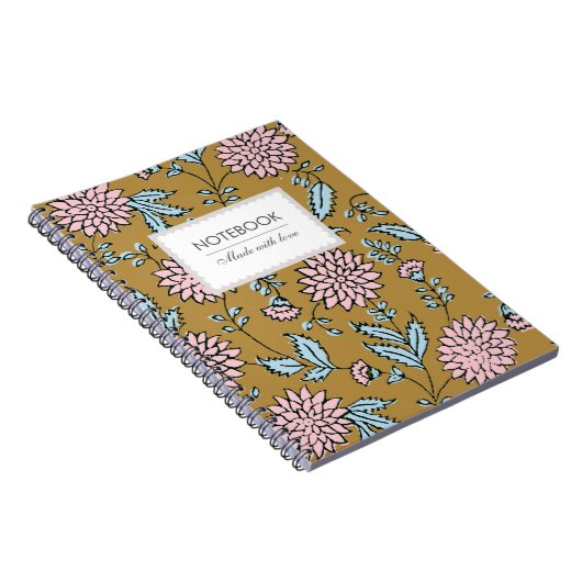 Personalisiertes Blockdruck-inspiriertes Senf-Note Notizblock (Rechte Seite)