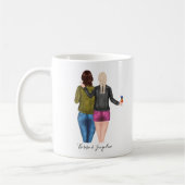 Personalisiertes Blonde Brünett Beste Freunde Kaffeetasse (Links)