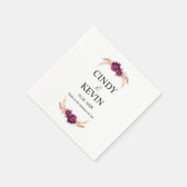 Personalisiertes Blossom-Hochzeitspapier Serviette (Ecke)