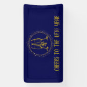 Personalisiertes Blue and Gold New Year's Eve Part Banner (Vertikal)