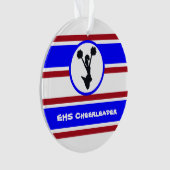 Personalisiertes Blue and Red Cheerleader Ornament (Vorderseite)