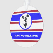Personalisiertes Blue and Red Cheerleader Ornament (Vorderseite)
