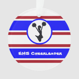 Personalisiertes Blue and Red Cheerleader Ornament