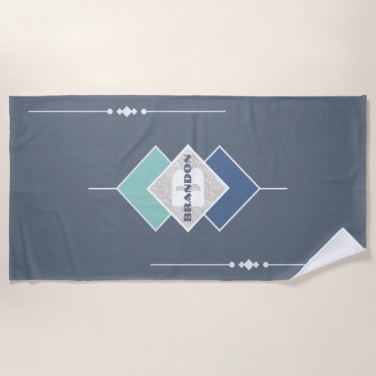 Personalisiertes Blue Beach Handtuch (Vorderseite)