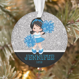 Personalisiertes Blue & Black Cheerleader Ornament
