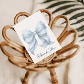 Personalisiertes Blue Bow-Brautparty Dankeskarte