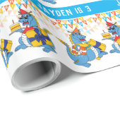 Personalisiertes Blue Dragon Birthday Wrapping Pap Geschenkpapier (Rolleneckpunkt)