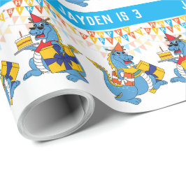 Personalisiertes Blue Dragon Birthday Wrapping Pap Geschenkpapier
