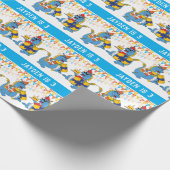 Personalisiertes Blue Dragon Birthday Wrapping Pap Geschenkpapier (Ecke)