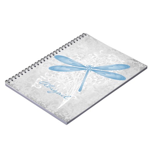 Personalisiertes Blue Dragonfly-Notebook Notizblock (Linke Seite)
