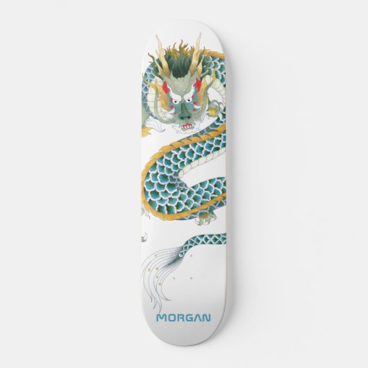 Personalisiertes Blue-Gold-Dragon-Skateboard Skateboard (Vorderseite)