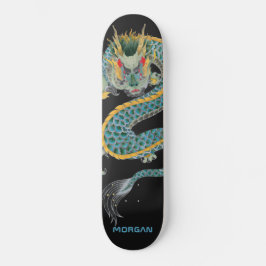 Personalisiertes Blue-Gold-Dragon-Skateboard Skateboard