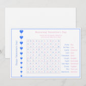 Personalisiertes Blue Hearts Valentinstag Puzzle Feiertagskarte (Vorne/Hinten)