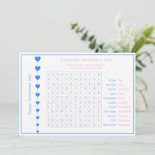 Personalisiertes Blue Hearts Valentinstag Puzzle Feiertagskarte