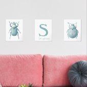 Personalisiertes Blue Insect Käfer Bug Boys Room Bilderwand Sets (Wohnzimmer)