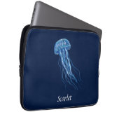 Personalisiertes Blue Jellyfish-Illustrationsdesig Laptopschutzhülle (Vorne Rechts)
