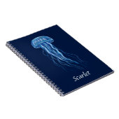 Personalisiertes Blue Jellyfish-Illustrationsdesig Notizblock (Rechte Seite)