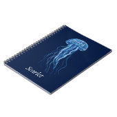 Personalisiertes Blue Jellyfish-Illustrationsdesig Notizblock (Linke Seite)