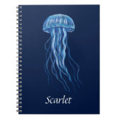 Personalisiertes Blue Jellyfish-Illustrationsdesig Notizblock (Vorderseite)