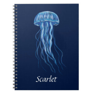 Personalisiertes Blue Jellyfish-Illustrationsdesig Notizblock
