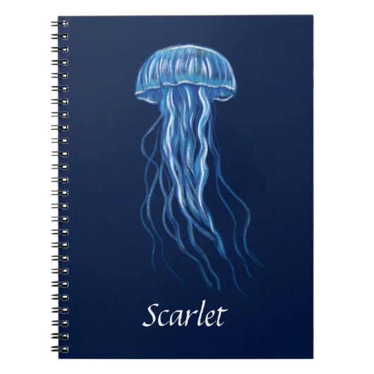 Personalisiertes Blue Jellyfish-Illustrationsdesig Notizblock (Vorderseite)