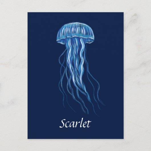 Personalisiertes Blue Jellyfish-Illustrationsdesig Postkarte (Vorderseite)