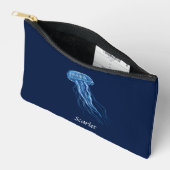 Personalisiertes Blue Jellyfish-Illustrationsdesig Zubehörtasche (Offen)