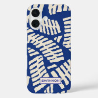 Personalisiertes Blue Leaf Muster iPhone Case