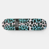 Personalisiertes Blue Leopard Animal Print Skatebo Skateboard (Horizontal)