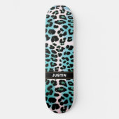 Personalisiertes Blue Leopard Animal Print Skatebo Skateboard (Vorderseite)