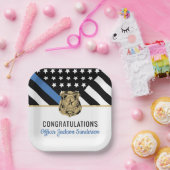 Personalisiertes Blue Line Police Retirement Party Pappteller (Party)