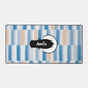 Personalisiertes Blue Peach Wassercolor Desk Mat Schreibtischunterlage