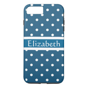 Personalisiertes Blue Polka Dots Muster Case-Mate iPhone Hülle