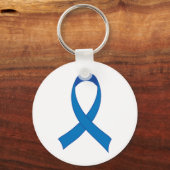 Personalisiertes Blue Ribbon-Bewusstsein Schlüsselanhänger (Vorderseite)