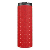 Personalisiertes Blue Ribbon Red Polka Dot Monogra Thermosbecher (Rückseite)