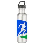 Personalisiertes Blue Runner-Logo Edelstahlflasche (Vorderseite)