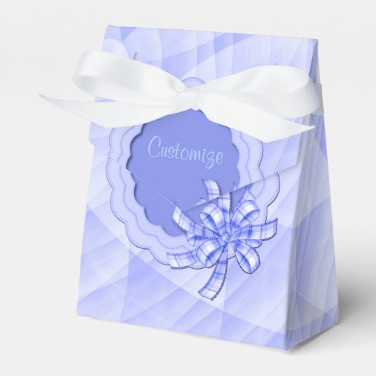 Personalisiertes Blue Scallope Frame Favor Box Geschenkschachtel (Vorderseite)