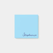 Personalisiertes Blue Script Post it Sticky Notes Post-it Klebezettel (Vorderseite)