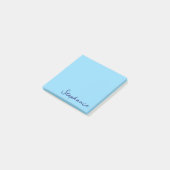 Personalisiertes Blue Script Post it Sticky Notes Post-it Klebezettel (angewinkelt)