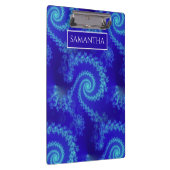 Personalisiertes Blue Spiral Fraktal Klemmbrett (Rechts)