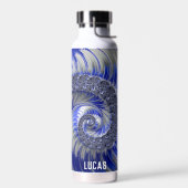 Personalisiertes Blue Spiral Fraktal Trinkflasche (Links)